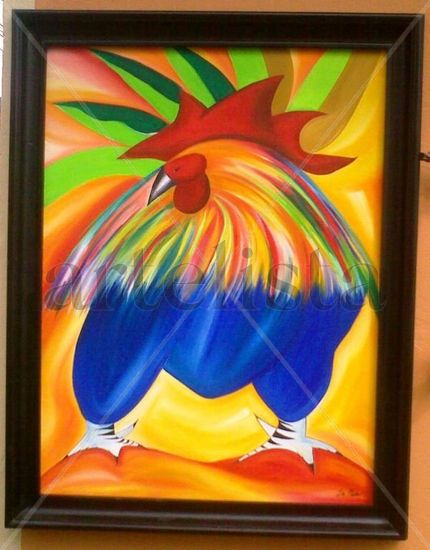 El gallo de mary Oil Canvas Animals