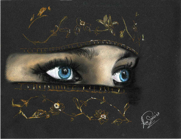 Ojos Pastel Paper Portrait