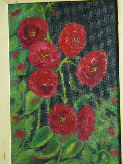 rosas rojas Oil Panel Floral Painting