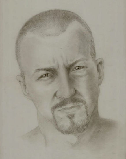 Edward Norton Lápiz (Negro) Papel Retrato