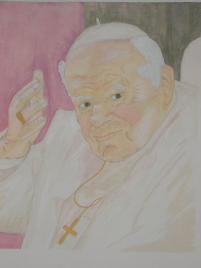 Juan Pablo II Watercolour Canvas