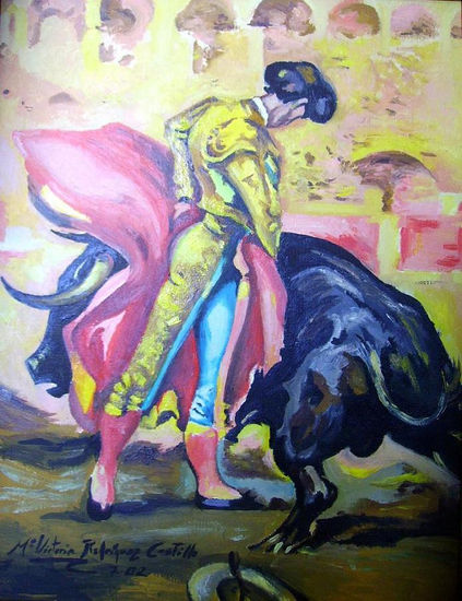 torero Oil Canvas Figure Painting