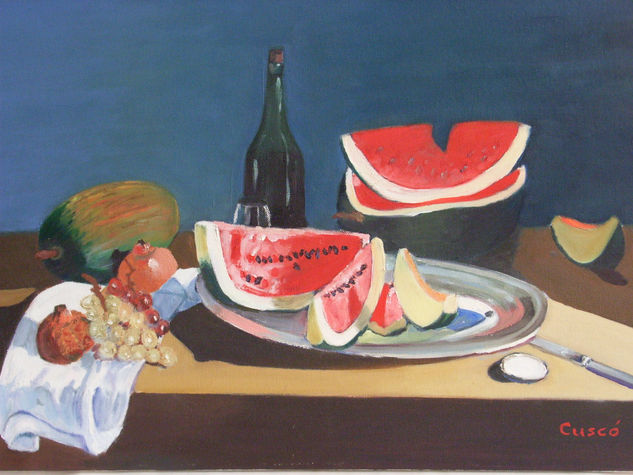 Bodegó amb síndries Oil Canvas Still Life Paintings