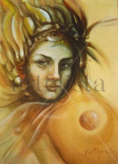 GUERRERA GITANA Oil Canvas Figure Painting