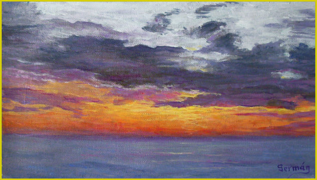 Atardecer2 Oil Canvas Marine Painting