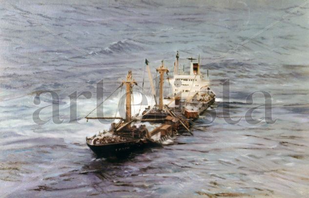 Casón. Oil Canvas Marine Painting