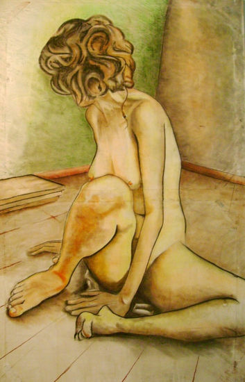 sin titulo Pastel Canvas Figure Painting