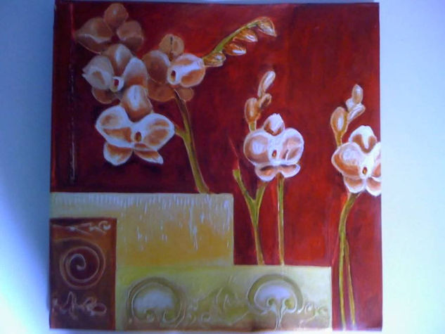 pintura decorativa Acrylic Canvas Floral Painting