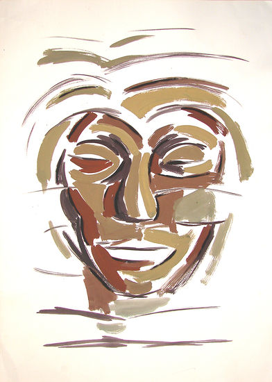 Rostro 2 Gouache Card Portrait