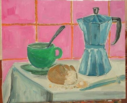 Cafetera y taza