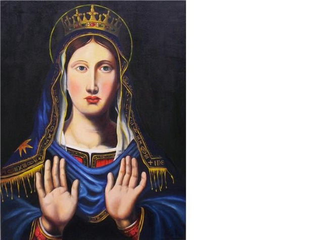 La virgen Coronada Oil Canvas Portrait