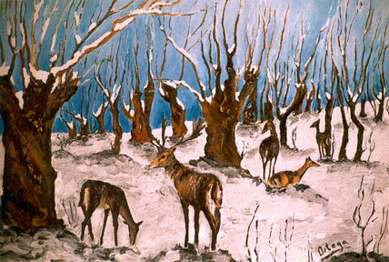 Ciervos en la nieve