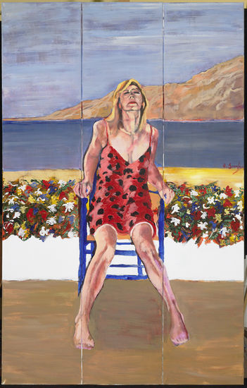 Mujer al sol Acrylic Canvas Figure Painting