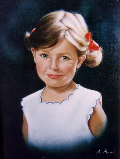 retrato niña Oil Canvas Portrait