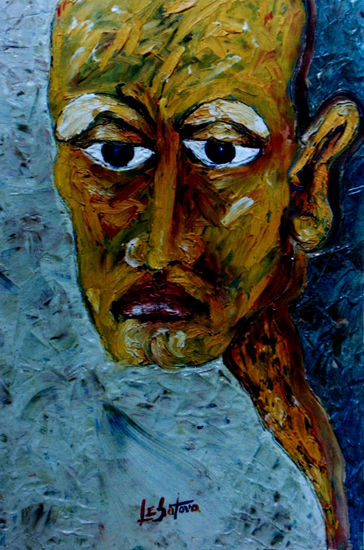 SUENOS Oil Panel Figure Painting