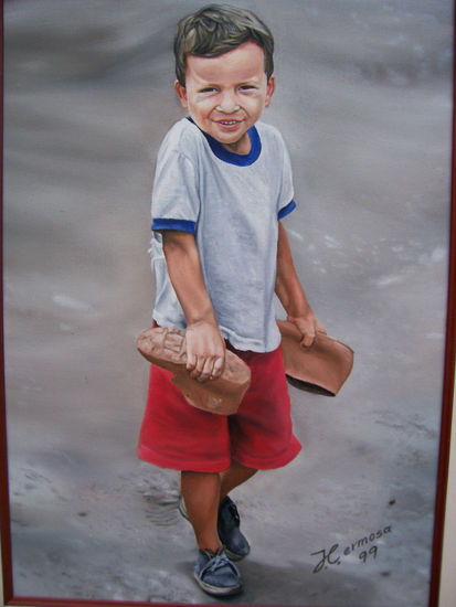 El monito Oil Canvas Portrait