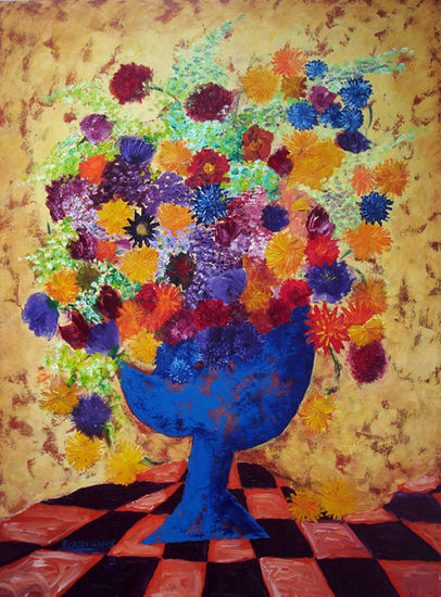 Ramillete en Rebeldía Oil Canvas Floral Painting