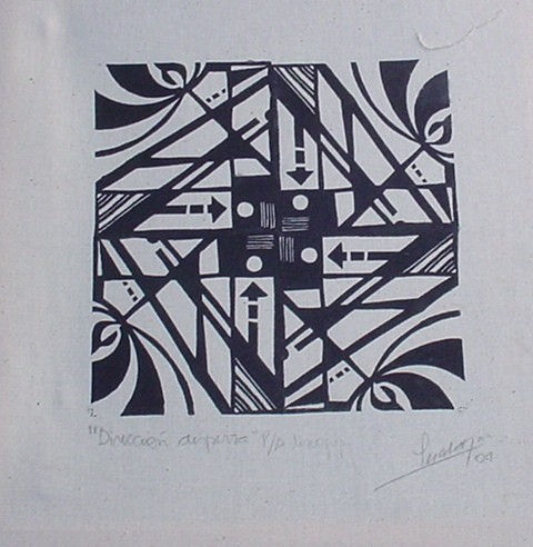 DIRECCION DISPERSA Linocut