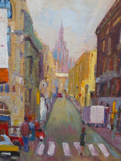 calle de Barcelona Oil Canvas Landscaping