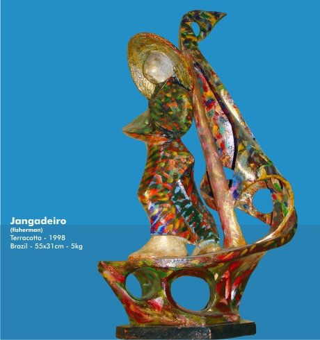 Jangadeiro - 1998 Terracotta Figurative