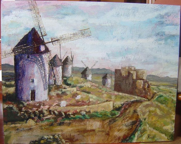 Molinos de consuegra Óleo Lienzo Paisaje