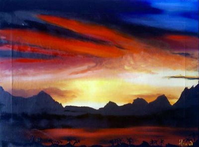 cielo rojo Oil Canvas Landscaping