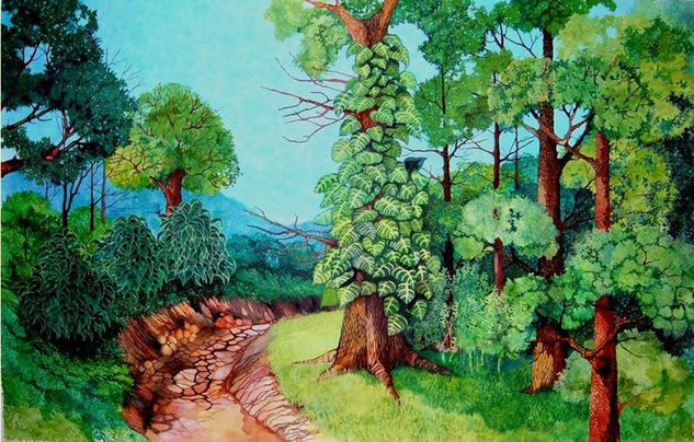 El abrazo Oil Canvas Landscaping