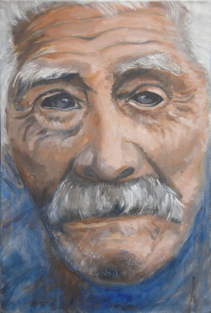 El Viejo Óleo Lienzo Retrato