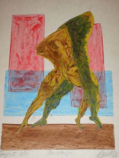 Tango I 5/30 Acrylic Paper Figure Painting