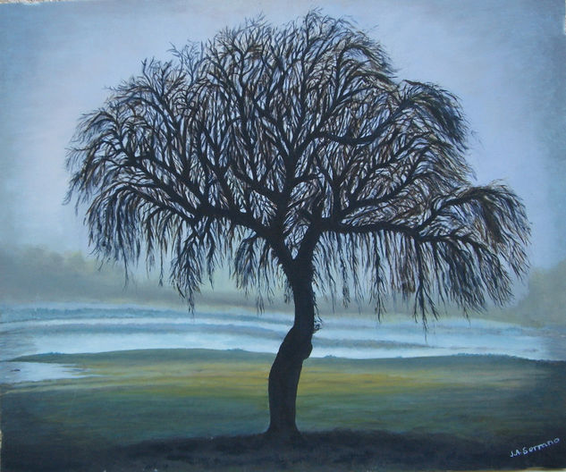 Arbol solitario Oil Canvas Landscaping