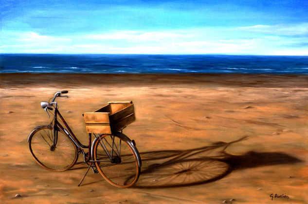 ESPERANDO  AL PESCADOR Oil Canvas Marine Painting