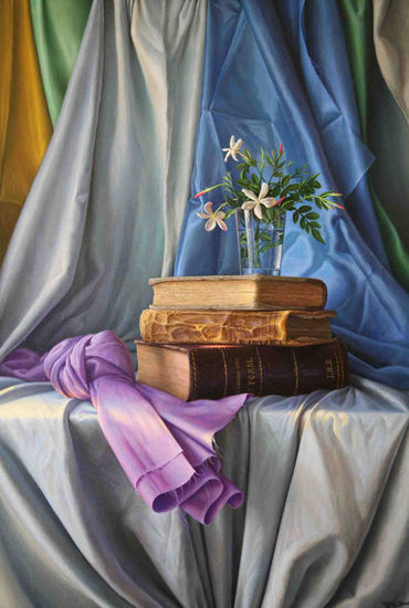 Entre telas y Jazmines Oil Canvas Still Life Paintings