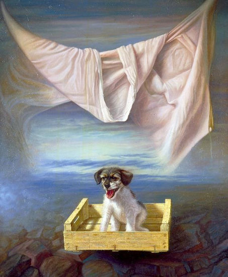 Cachorro abandonado Oil Panel Animals