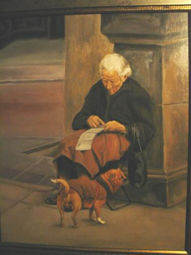 abuela y perro Oil Canvas Others