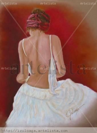 espaldas2 Pastel Card Figure Painting