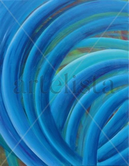 Circulación Azul Acrylic Canvas Others