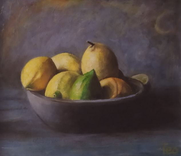 Limones Oil Panel Still Life Paintings