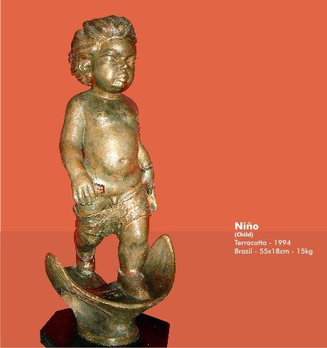 Niño - 1974 Terracota Figurativa