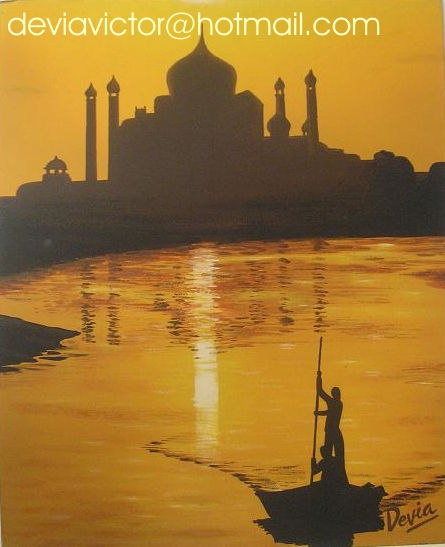 Pescadores en el río Yamuna