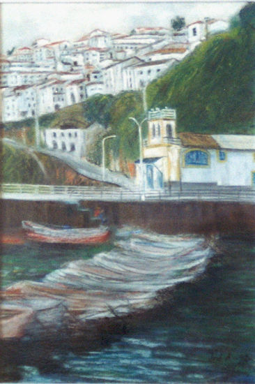 PUERTO ASTURIANO Pastel Paper Marine Painting