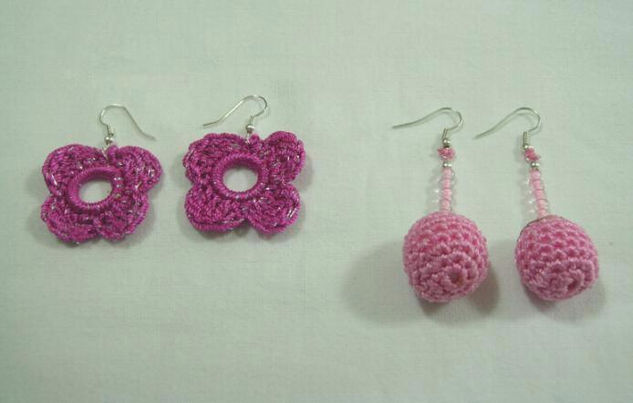 Aretes tejidos en crochet 