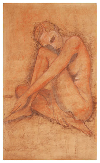 Mujer Nostálgica Graphite Paper Nude Paintings