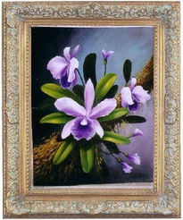 Tronco con orquideas