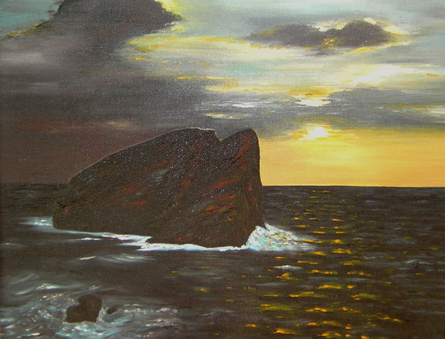 Amarillo en Foradada Oil Canvas Marine Painting