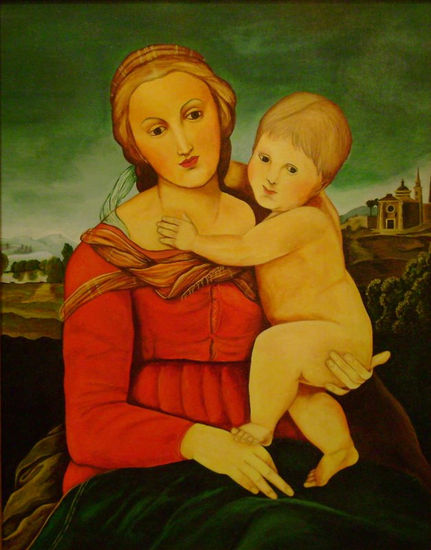 the cowper madonna,1505 Acrylic Canvas Portrait