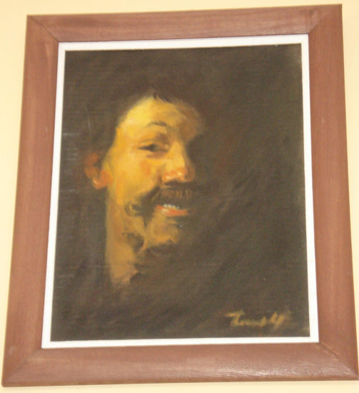 Hombre riendo Óleo Lienzo Retrato