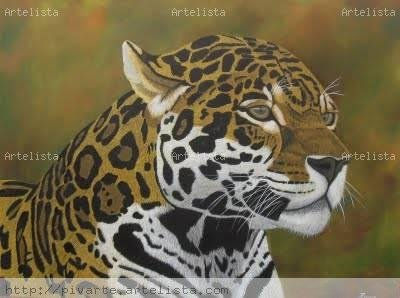 JAGUAR VII Oil Textile Animals