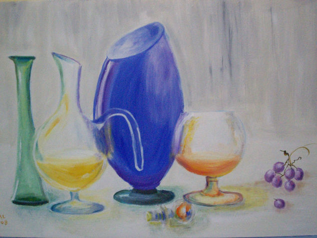 cristal con uvas Oil Panel Still Life Paintings