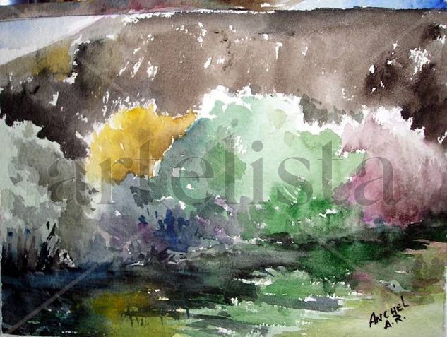 Boceto arroyo Watercolour Paper Landscaping