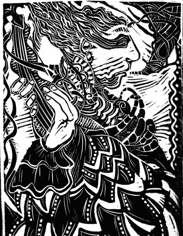 MUJER TOCANDO UN LAUD